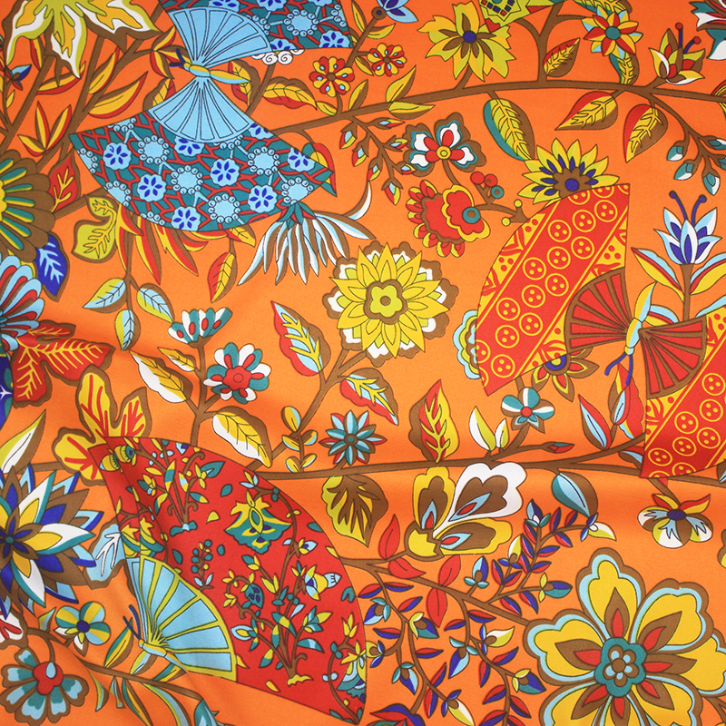 Women Square Scarf 130cm Euro Foulard Femme Hijab Soie Large Shawl Wraps Echarpe Floral Print Twill Scarfs