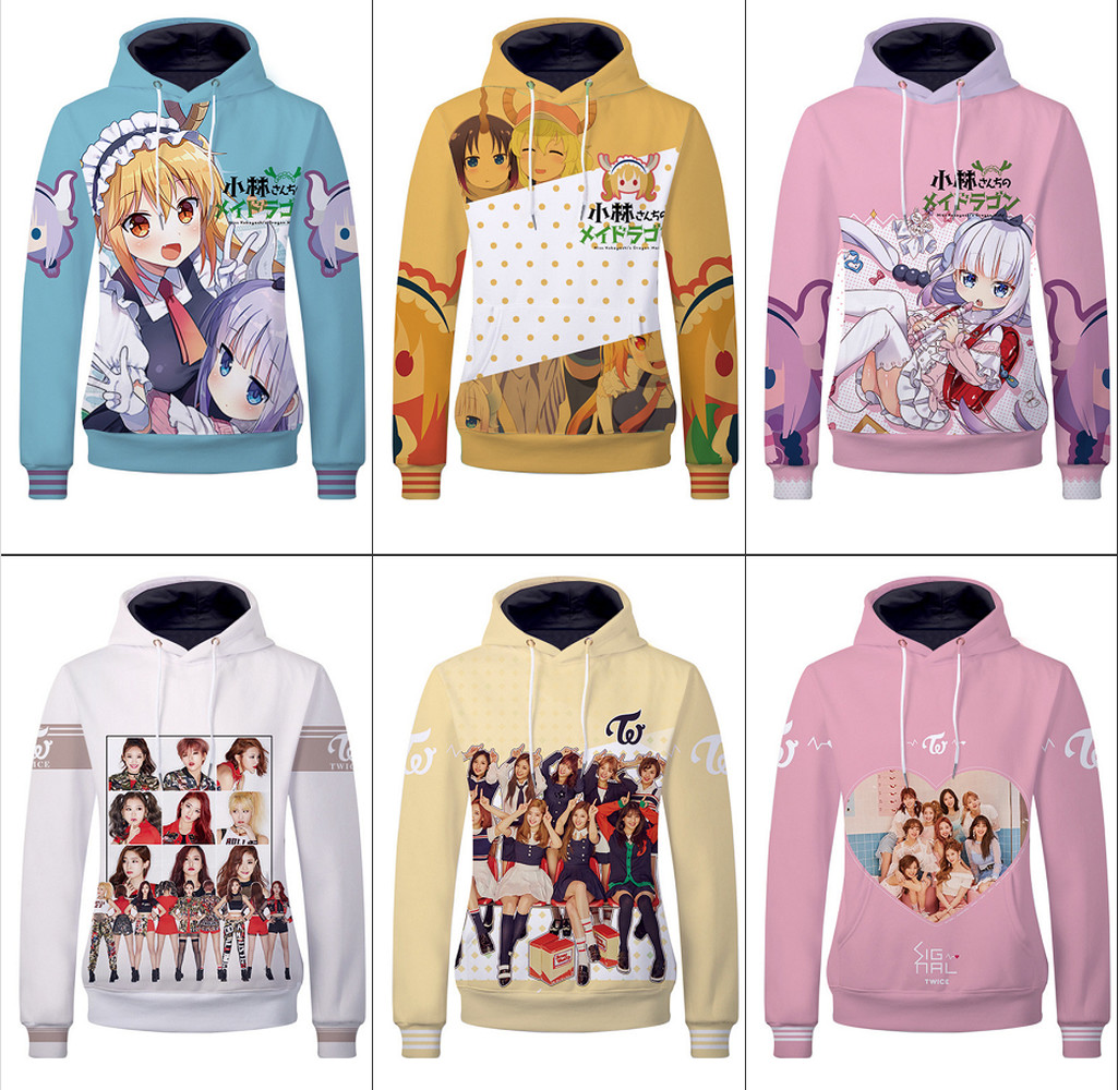 Anime Miss Kobayashi's Dragon Maid Pullover Hoodies 3D Print Sweatshirts TWICE Loose Jacket Leisure Streetwear Girl Coat Costume, Black
Anime Miss Kobayashi's Dragon Maid Pullover Hoodies 3D Print Sweatshirts TWICE Loose Jacket Leisure Streetwear Girl Coat Costume, Black