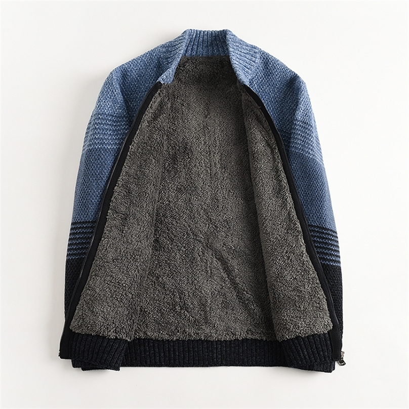 ICPANS Wool Liner Winter Sweater Man Thicken Warm Snow Sweatcoats Cotton Rainbow Cardigan Men Plus Size 5XL 6XL 7XL 201224