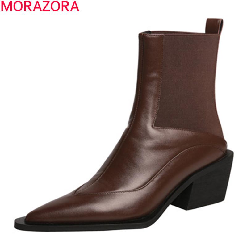 MORAZORA 2020 New arrival women boots genuine leather boots fashion pointed toe high heels ladies shoes ankle, Black
MORAZORA 2020 New arrival women boots genuine leather boots fashion pointed toe high heels ladies shoes ankle, Black