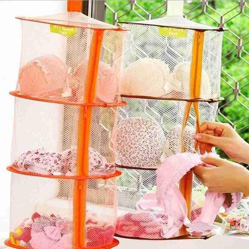 Zipper Bra Drying Basket 3-layer Hanging Net Mesh Storage Basket Bag Hanging Cage Clothes Bra Drying Organizer
Zipper Bra Drying Basket 3-layer Hanging Net Mesh Storage Basket Bag Hanging Cage Clothes Bra Drying Organizer