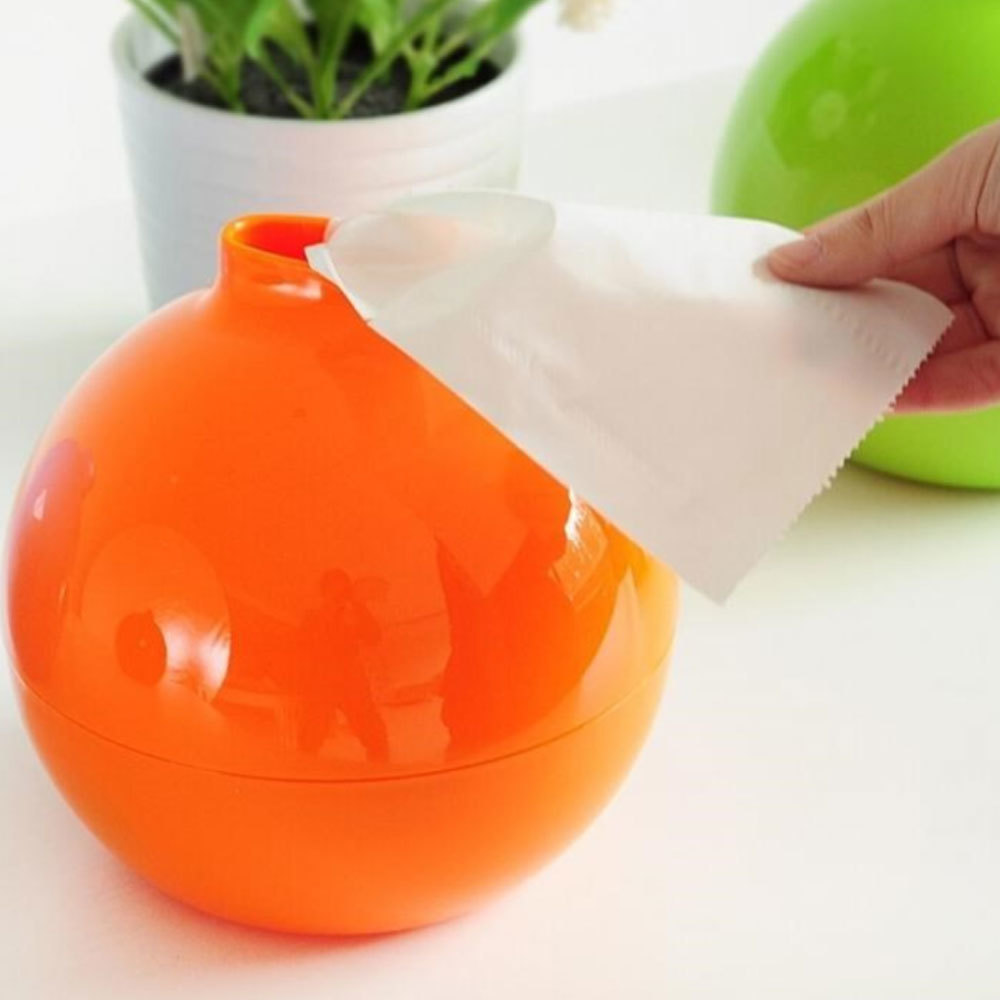 Round Tissue Box Holder Plastic Paper Tissue Container Tissue Toilet Paper Case Cover Bath Home Office Storage Organizer T200425