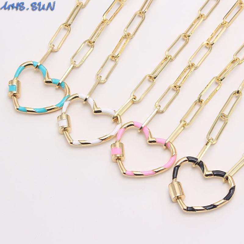 MHS.SUN Trendy Style Zircon Can Open Heart Pendants Necklace Women Fashion Chunky Chain Necklace Charm Jewelry 6 Color
MHS.SUN Trendy Style Zircon Can Open Heart Pendants Necklace Women Fashion Chunky Chain Necklace Charm Jewelry 6 Color