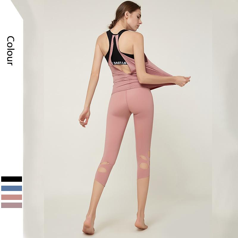 Women Yoga Set Fake Two Pieces Breathable Top High Waist Stretchy Hollow Out Sports Pants Fitness Running Cycling Tight Twinset, Pink
Women Yoga Set Fake Two Pieces Breathable Top High Waist Stretchy Hollow Out Sports Pants Fitness Running Cycling Tight Twinset, Pink