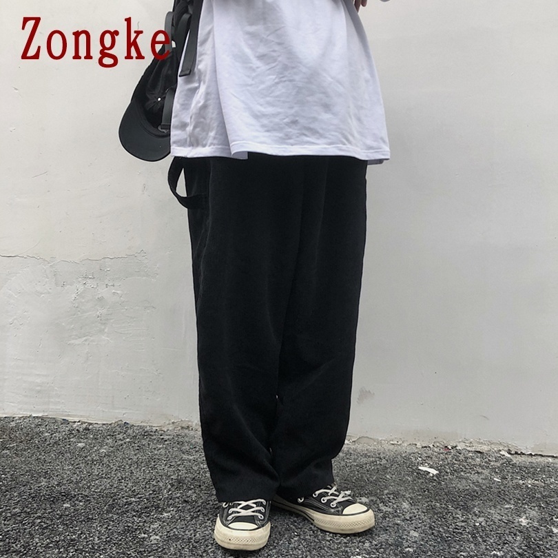 Zongke Autumn Corduroy Casual Baggy Pants Men Clothing Joggers Korean Streetwear Work Trousers Hip Hop Tracksuit M-2XL 201027