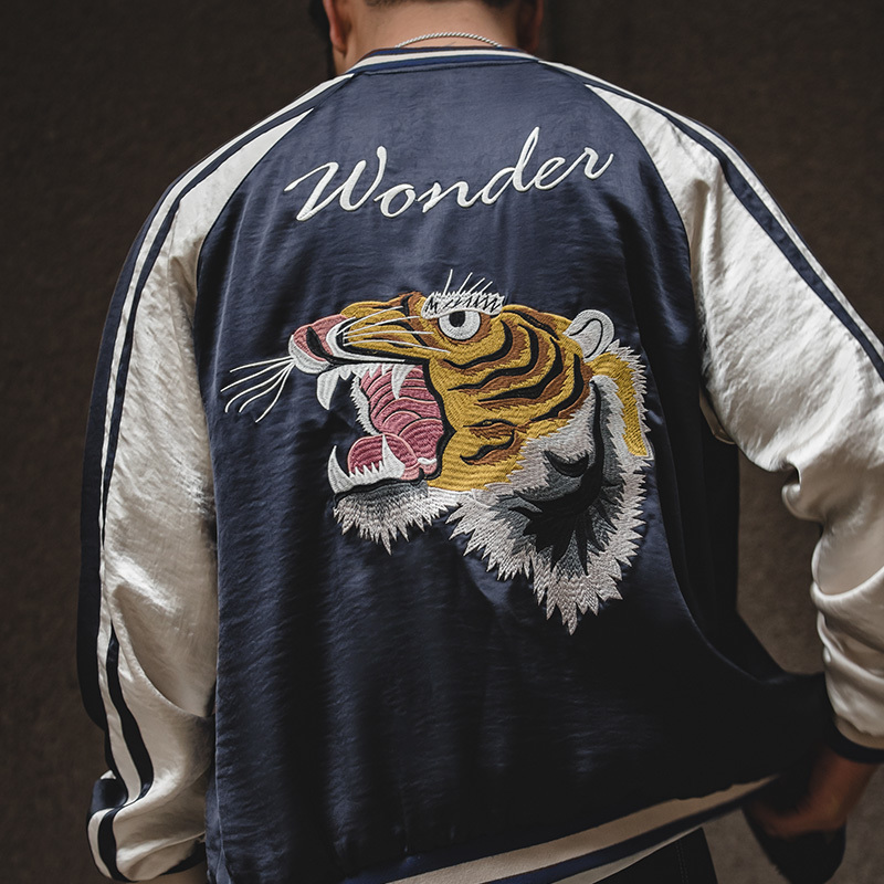 Double Yokosuka Jackets for Retro-tiger Men Embroidered Non-iron Jacket Drape Men's Clothing 655u 
Double Yokosuka Jackets for Retro-tiger Men Embroidered Non-iron Jacket Drape Men's Clothing 655u