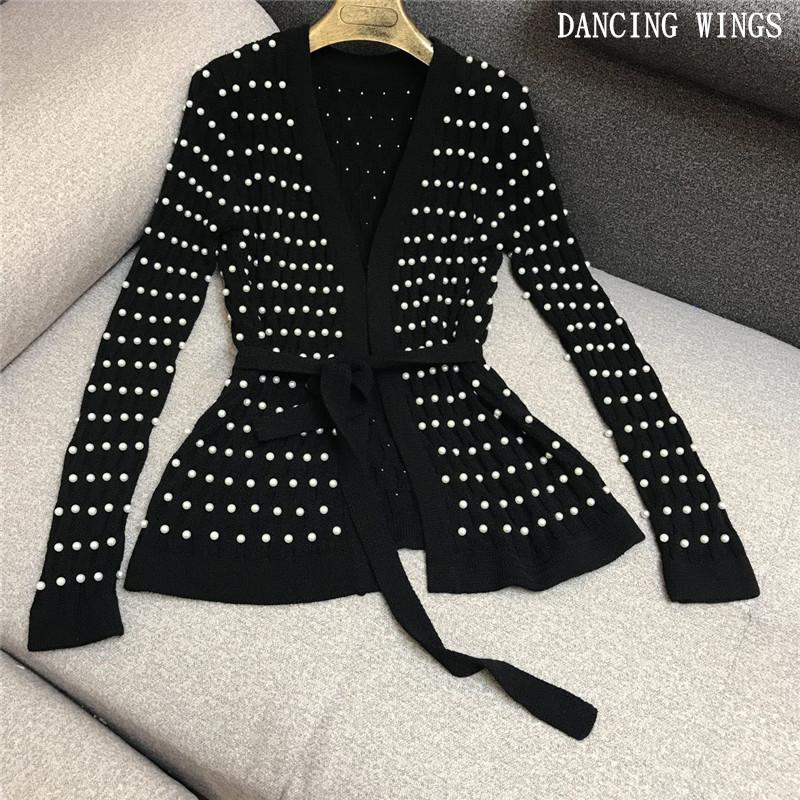 Luxury Handmade Beaded Pearls V-Neck Knitted Cardigan Sweaters Coat Black Casual Loose Long Sleeve Crop Top Women
Luxury Handmade Beaded Pearls V-Neck Knitted Cardigan Sweaters Coat Black Casual Loose Long Sleeve Crop Top Women