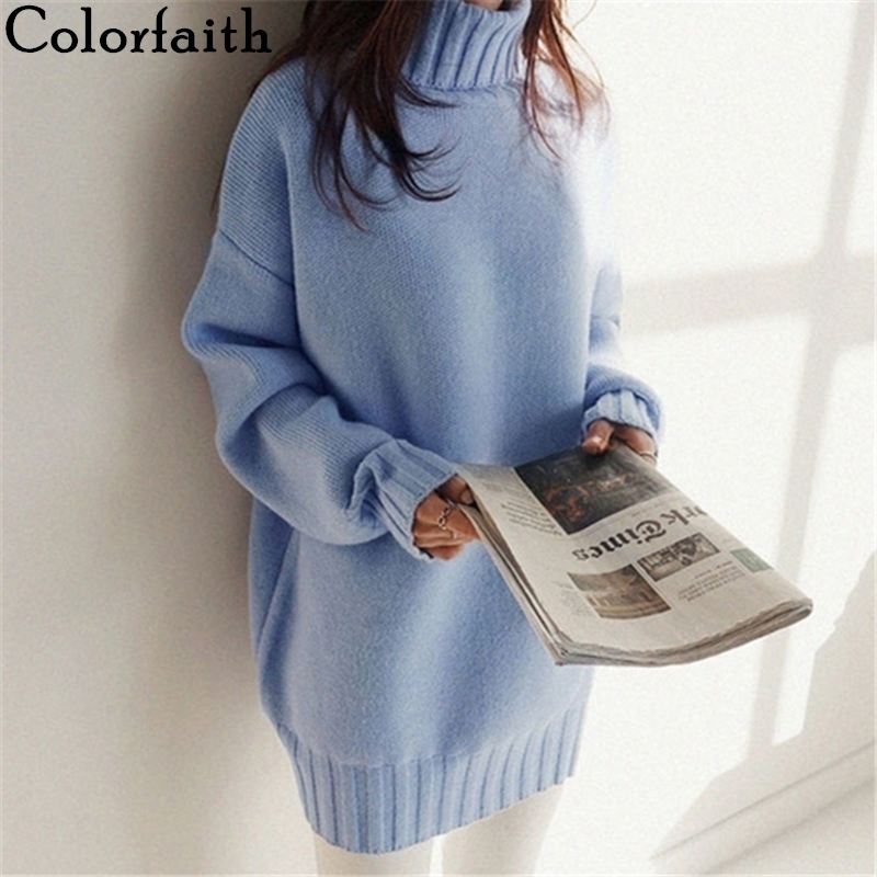 Colorfaith New Autumn Winter Women's Sweaters Korean Style Turtleneck Warm Pullover Oversize Long Warm Knitwear SW9585 201203, Gray
Colorfaith New Autumn Winter Women's Sweaters Korean Style Turtleneck Warm Pullover Oversize Long Warm Knitwear SW9585 201203, Gray