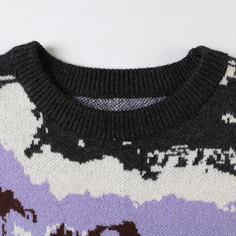 Sale promotion Women Jacquard-knit Sweater Dropped Shoulder Oversize Pullover Snow Mountain Landscape Sweater C-004 201111
