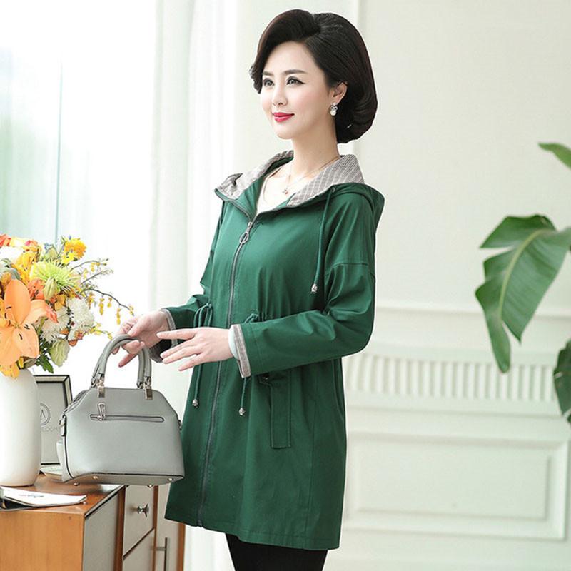 Women Windbreaker Jacket Mid-Long Section Hooded Elastic Waist Large Size Loose Casual Jacket Mother's Coat Spring Autumn A686, Green
Women Windbreaker Jacket Mid-Long Section Hooded Elastic Waist Large Size Loose Casual Jacket Mother's Coat Spring Autumn A686, Green