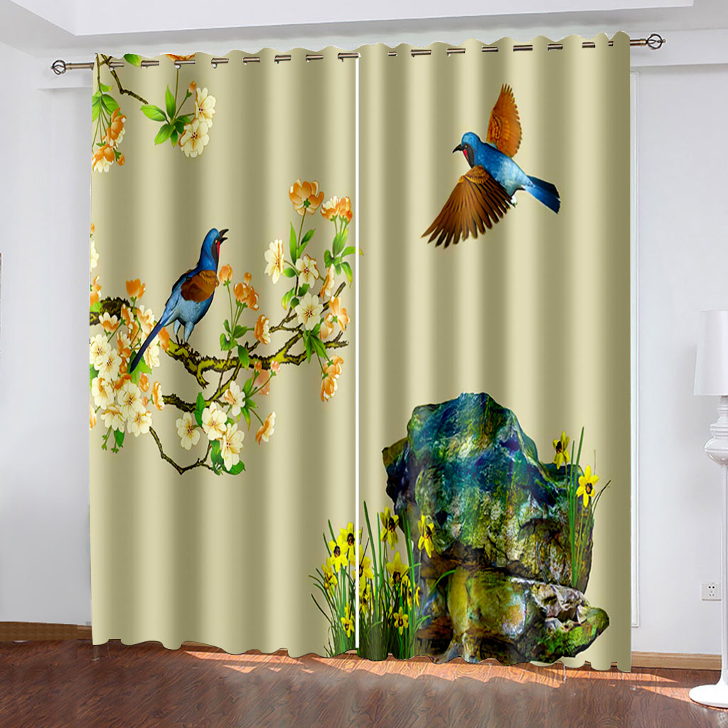 High quality custom 3d curtain fabric flower and birds curtains Bedroom living room windproof thickening blackout fabric, White
High quality custom 3d curtain fabric flower and birds curtains Bedroom living room windproof thickening blackout fabric, White