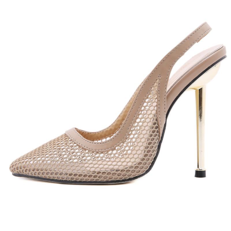 Ladies Sandals Metal High Heels Mesh Shoes Pointed Stiletto Sandals Fashion High Heels Thin Party Dress Women Shoes, As pic
Ladies Sandals Metal High Heels Mesh Shoes Pointed Stiletto Sandals Fashion High Heels Thin Party Dress Women Shoes, As pic