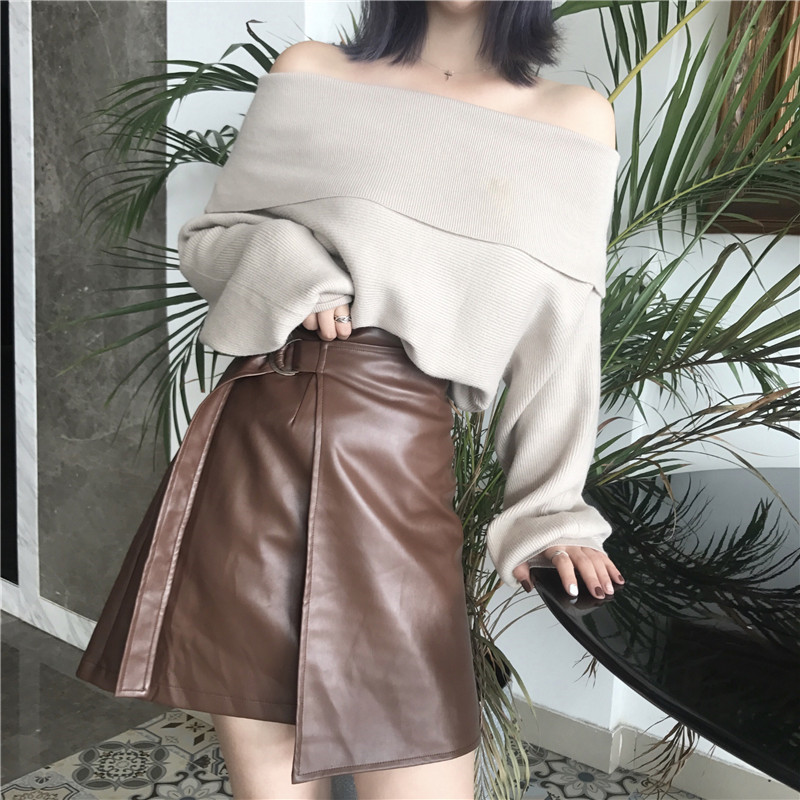 2021 New Novo Outono Feminino Inverno Fora Ombro Camisola e Elegante Couro Do Plutnio Saia Curta Terno 2 Pea Define Roupas RNC1, Beige
2021 New Novo Outono Feminino Inverno Fora Ombro Camisola e Elegante Couro Do Plutnio Saia Curta Terno 2 Pea Define Roupas RNC1, Beige