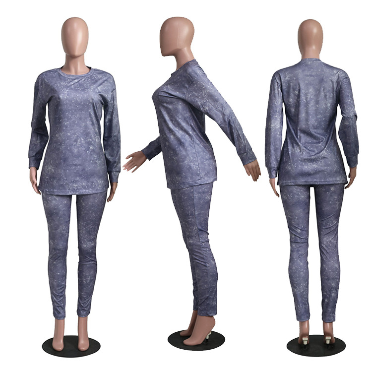 Pants Spot 2023 European and American women's fashion urban casual printed solid color suit