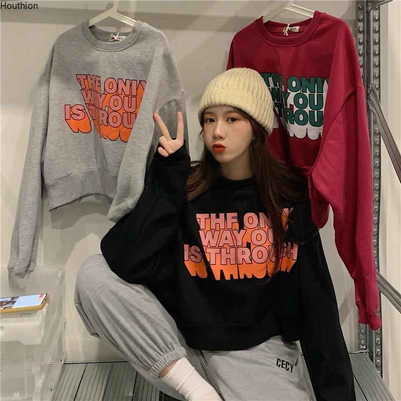 Houthion Women Sweater The New Fashion Casual Temperament Autumn Plus Velvet Letter Printing Round Neck Long Sleeve Pullovers, Black
Houthion Women Sweater The New Fashion Casual Temperament Autumn Plus Velvet Letter Printing Round Neck Long Sleeve Pullovers, Black