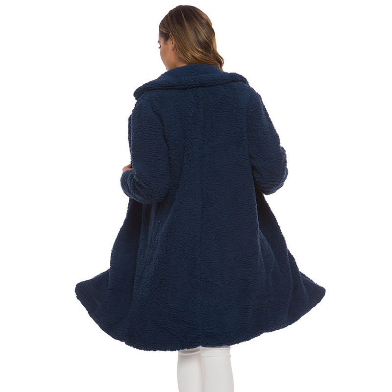 Lossky Coats Trench Fashion Long Autumn Winter Warm Tops Cardigan Plus Size Women Clothes Plush Windbreakers Blouson Female 201211
