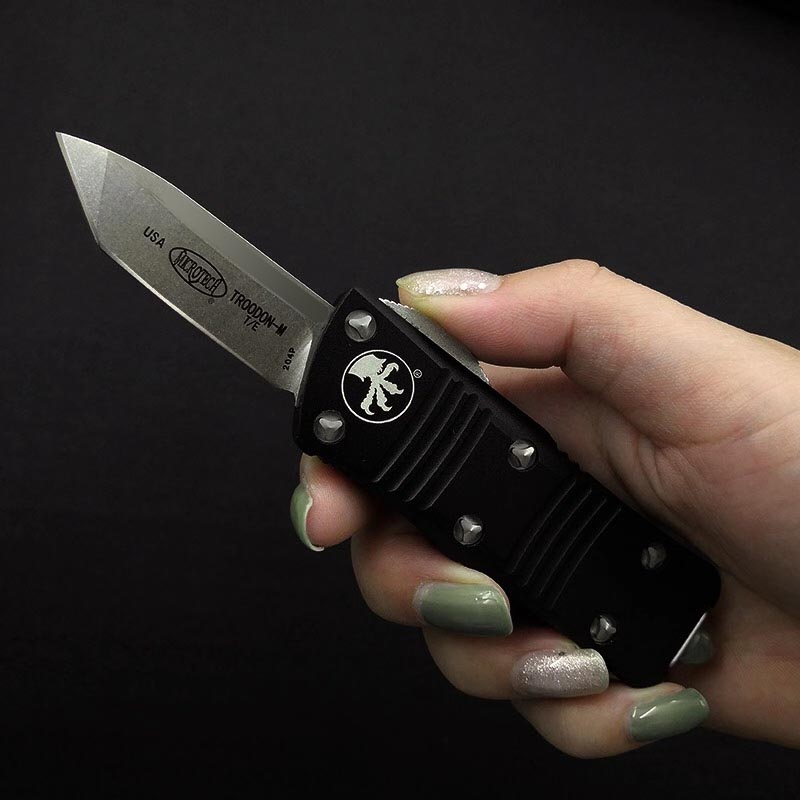 2021 Mini Microtech 204P COMBAT Troodon-M T/E Automatic knife Tactical Pocket knives D2 blade T6-6061 Aluminum alloy Outdoor halo v EDC tool
2021 Mini Microtech 204P COMBAT Troodon-M T/E Automatic knife Tactical Pocket knives D2 blade T6-6061 Aluminum alloy Outdoor halo v EDC tool