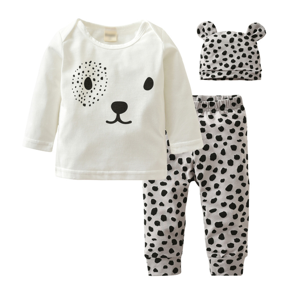 2020 Autumn Style Baby Boys Girls Clothes Long sleeves Infant Suit Cartoon Animal Printing Newborn Toddler Clothing Set LJ201223