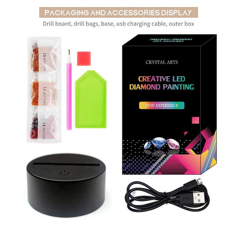 New lamp DIY Diamond Painting Night Light Diamond Embroidery Led Light Pad 7 Colors Available Lamp Christmas Gift 201201