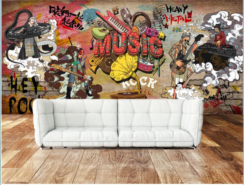custom mural photo wallpaper 3d Retro nostalgic wall painting graffiti MUISC bar KTV home decor 3d wall mural wall papers in the living room, Non-woven wallpaper
custom mural photo wallpaper 3d Retro nostalgic wall painting graffiti MUISC bar KTV home decor 3d wall mural wall papers in the living room, Non-woven wallpaper