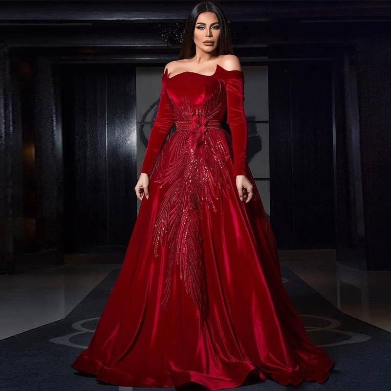 Dubai Arabic Evening Dresses Long Off the Shoulder Full Sleeve Sequins Beads Formal Prom Gown Beading Dark Red Dress, White
Dubai Arabic Evening Dresses Long Off the Shoulder Full Sleeve Sequins Beads Formal Prom Gown Beading Dark Red Dress, White