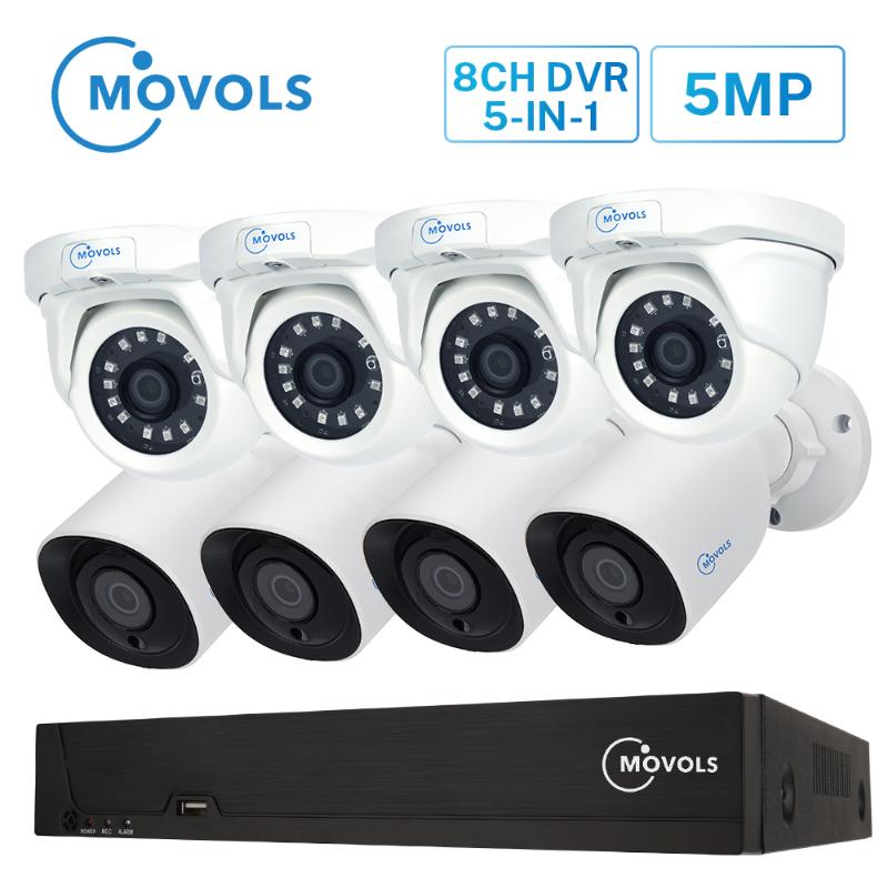 Movols 5MP Video Surveillance System 8CH H.265 DVR Set 4pcs 4pcs Dome Security Camera Indoor/Outdoor Waterproof CCTV Kit
Movols 5MP Video Surveillance System 8CH H.265 DVR Set 4pcs 4pcs Dome Security Camera Indoor/Outdoor Waterproof CCTV Kit