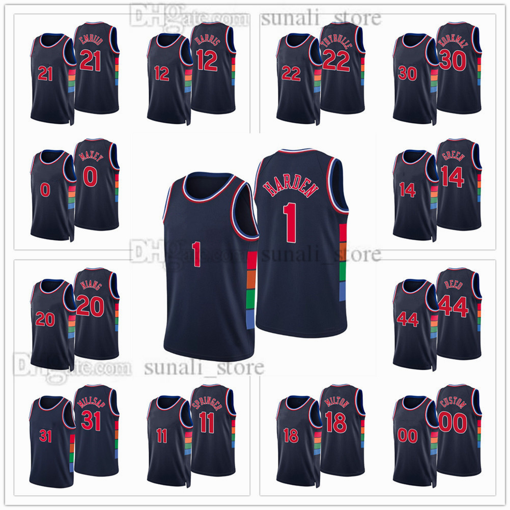 2021-22 City 75th Navy Jerseys Basketball Tobias Harris Joel 21 Embiid Danny Green James 1 Harden Tyrese Maxey Matisse Thybulle Furkan Korkmaz Georges Niang Edition
2021-22 City 75th Navy Jerseys Basketball Tobias Harris Joel 21 Embiid Danny Green James 1 Harden Tyrese Maxey Matisse Thybulle Furkan Korkmaz Georges Niang Edition