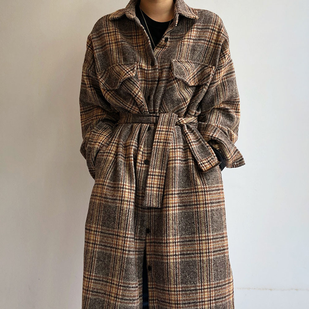 2021 New Korean Chic Retro British Style Colorful Plaid Lapel Single-breasted Overcoats Loose Long Sleeves Wool Blend ACKJ, Brown
2021 New Korean Chic Retro British Style Colorful Plaid Lapel Single-breasted Overcoats Loose Long Sleeves Wool Blend ACKJ, Brown