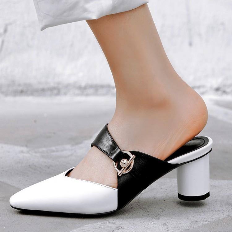 kmeioo genuine leather shoes summer fashion pumps women pointed toe round heels buckle mule heels woman dress shoes1, White
kmeioo genuine leather shoes summer fashion pumps women pointed toe round heels buckle mule heels woman dress shoes1, White