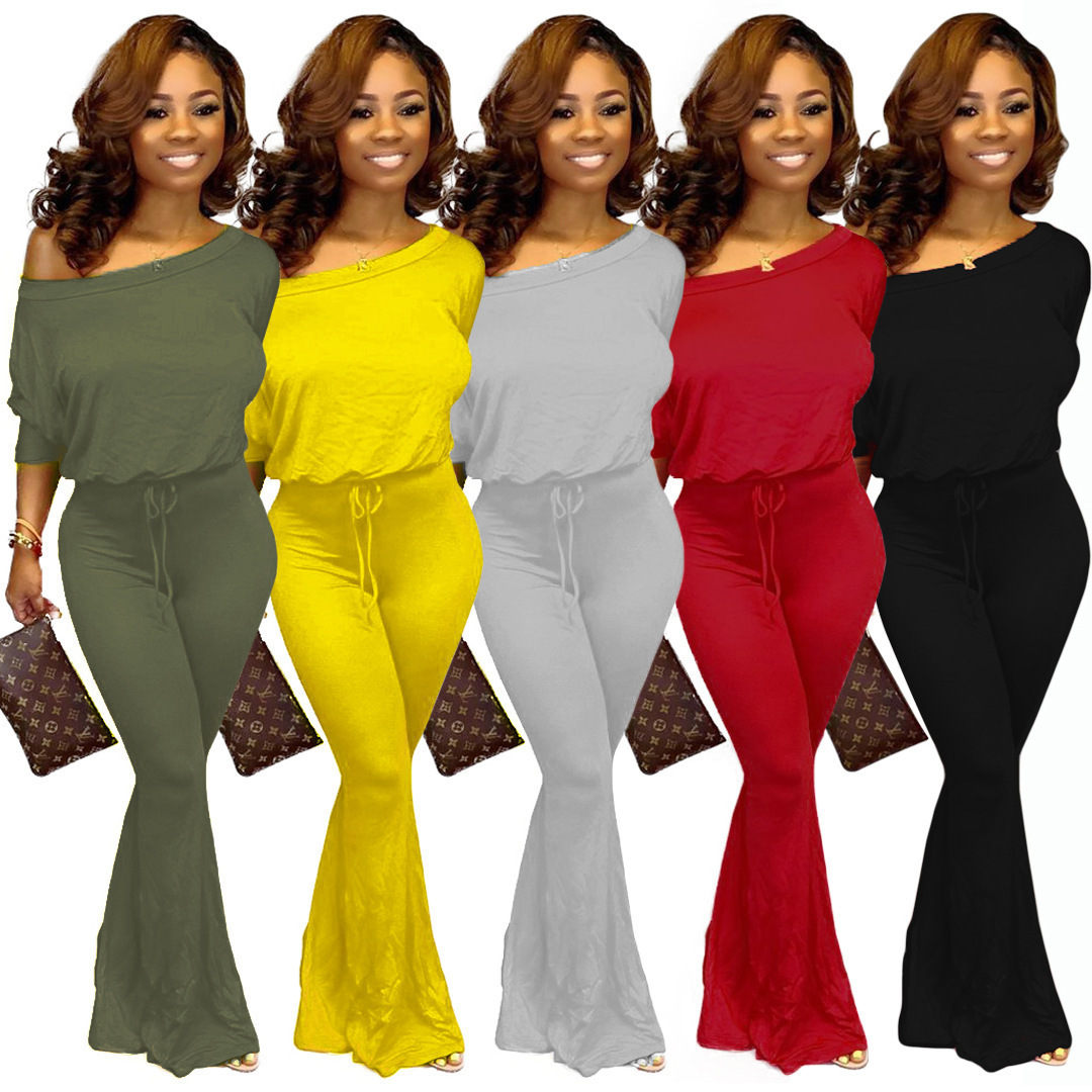 Women Bat Sleeve Jumpsuit tracksuits Fashion Casual Big U-neck Long Bell Pants Solid Color Rompers Club Sexy Slim T Shirt Skinny Bodysuit, Yellow
Women Bat Sleeve Jumpsuit tracksuits Fashion Casual Big U-neck Long Bell Pants Solid Color Rompers Club Sexy Slim T Shirt Skinny Bodysuit, Yellow
