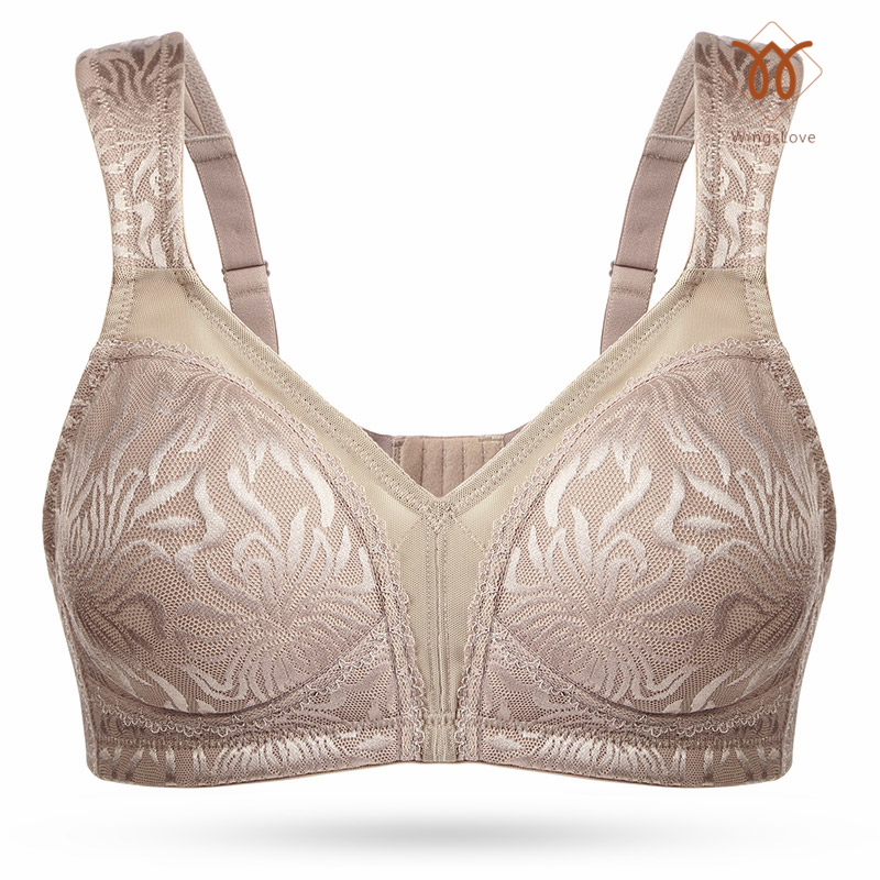 Wingslove's Breast Minimizer Bra Full Coverage Wirefree Plus Size Non Padded Lingerie 201202