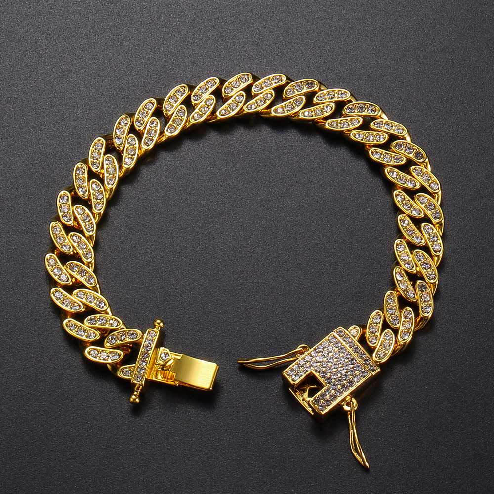 European and American hip hop Bracelet men's butterfly button hiphop Gold Plated Diamond Bracelet cross border full diamond Cuban Bracelet
European and American hip hop Bracelet men's butterfly button hiphop Gold Plated Diamond Bracelet cross border full diamond Cuban Bracelet