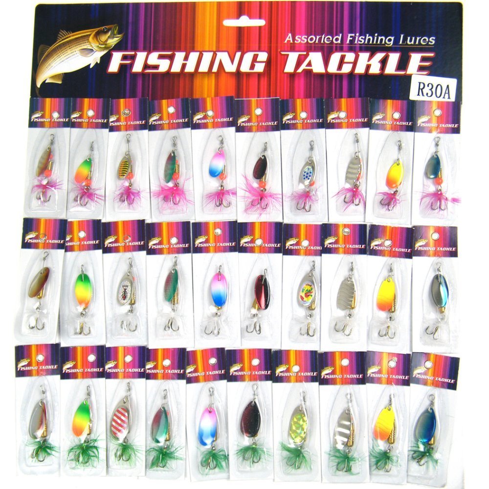 30pcs Metal Spoon Wobblers Fishing Lure Hard Baits Fishing Spoons Spinner Bait With Feather CrankBait Bass Fishing Lures Tackle 201104 
30pcs Metal Spoon Wobblers Fishing Lure Hard Baits Fishing Spoons Spinner Bait With Feather CrankBait Bass Fishing Lures Tackle 201104