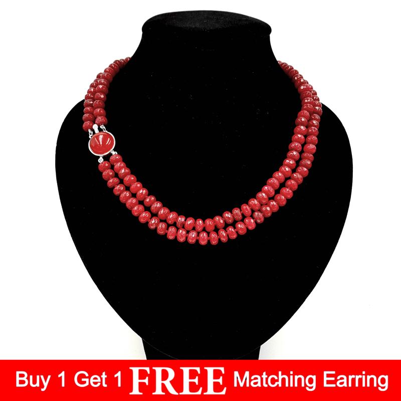 LiiJi Unique Natural Rubys Color Jades Faceted Beads 8mm double strand Jades Stone Clasp Fashion Necklace 18
LiiJi Unique Natural Rubys Color Jades Faceted Beads 8mm double strand Jades Stone Clasp Fashion Necklace 18