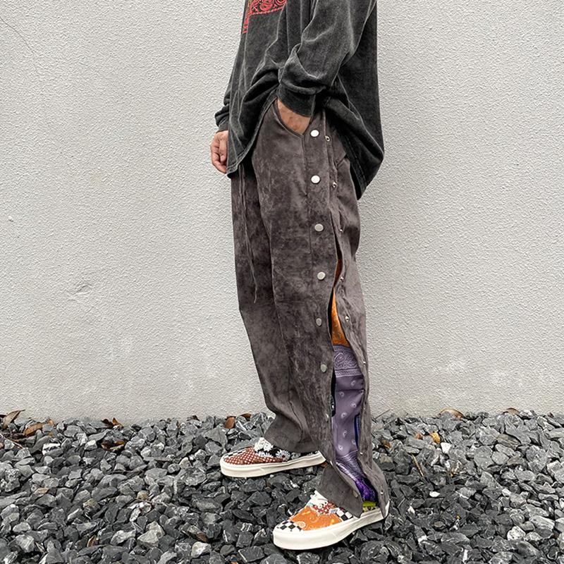 High Street Side Button Cashew Print Suede Baggy Pants Mens Drawstring Straight Loose Casual Pants Hip Hop Oversize Trousers, Pic color
High Street Side Button Cashew Print Suede Baggy Pants Mens Drawstring Straight Loose Casual Pants Hip Hop Oversize Trousers, Pic color