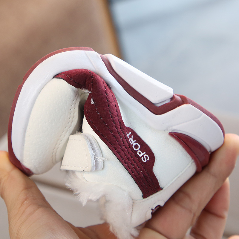 Children Casual Shoes Winter Boy Thicken Velvet Sneakers Shoes Toddler Rubber Soft Bottom Warm Kids Shoes For Girl Sport Loafers