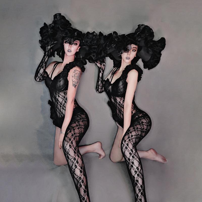New Black Lace Jumpsuit Sexy Big Hat for Rave Clothes Carnival Roupa Feminina New Nightclub Dress Stage Outfit Beyonce
New Black Lace Jumpsuit Sexy Big Hat for Rave Clothes Carnival Roupa Feminina New Nightclub Dress Stage Outfit Beyonce