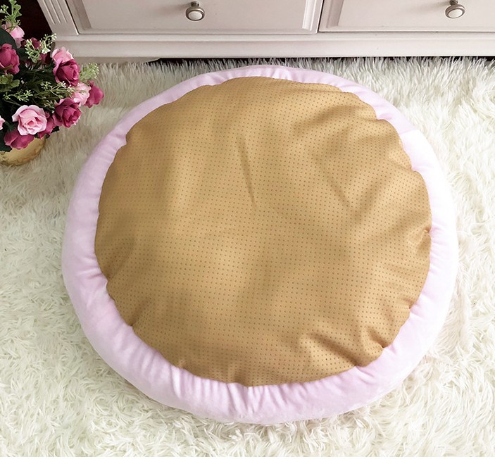 Cute bow dog kennels Warm winter Teddy plush dog nest four seasons pet nest kitten cat dog bed