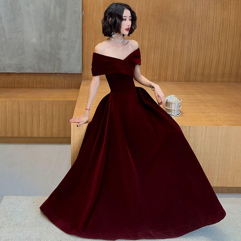 Plus Size Party Dresses Slash Neck Burgundy Red Black Elegant A-line Velvet Long Party Gowns 2020 Short Sleeve Christmas Dresses, Short 1
Plus Size Party Dresses Slash Neck Burgundy Red Black Elegant A-line Velvet Long Party Gowns 2020 Short Sleeve Christmas Dresses, Short 1