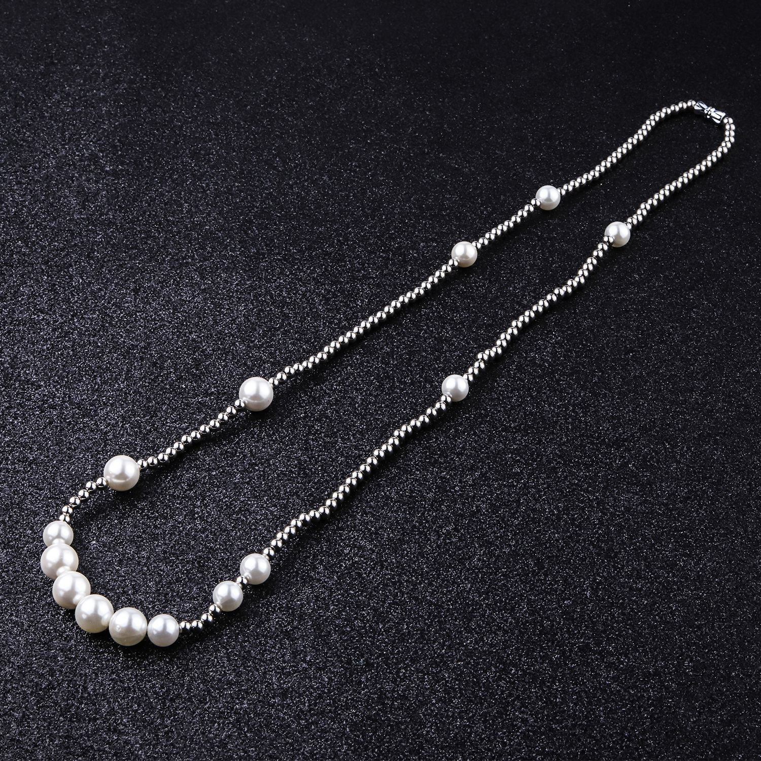 New Cool Hip Hop Punk Personality Retro Pearl Big And Small Clavicle Chain Necklace For Men Women gifr Jewelry