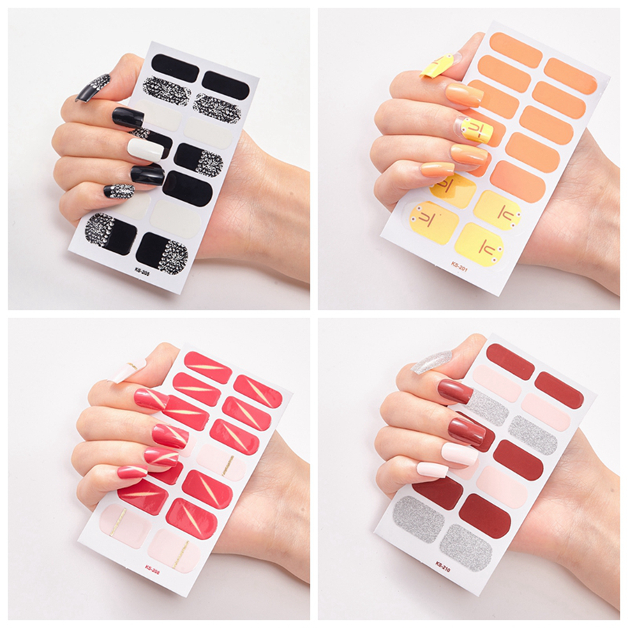 Full Nail Wraps Art Polish Stickers Leopard Decal Strips Adhesive False Nail Design Manicure Set 3D Shiny Nail Stickers