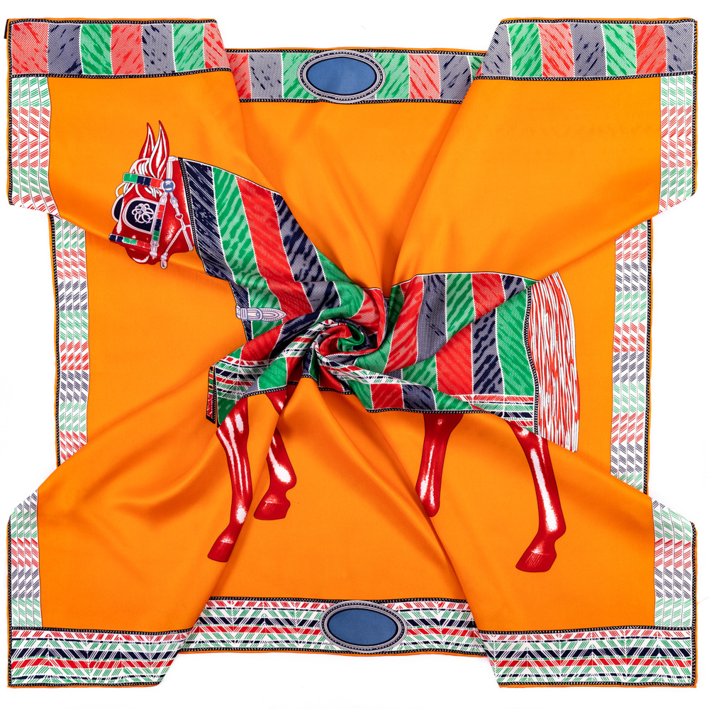90 Silk Square Scarf Women Female Print Vintage Shawl Twill Double-Sided Hand Rolled Edge Scarfs