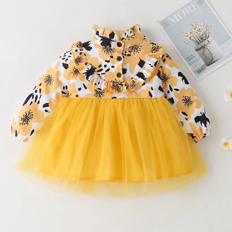 40# Dresses For Girls Baby Kids Girls Long Sleeve Mesh Stitching Floral Print Tutu Dress Princess Dress Costume For Baby Girl1, Yellow
40# Dresses For Girls Baby Kids Girls Long Sleeve Mesh Stitching Floral Print Tutu Dress Princess Dress Costume For Baby Girl1, Yellow