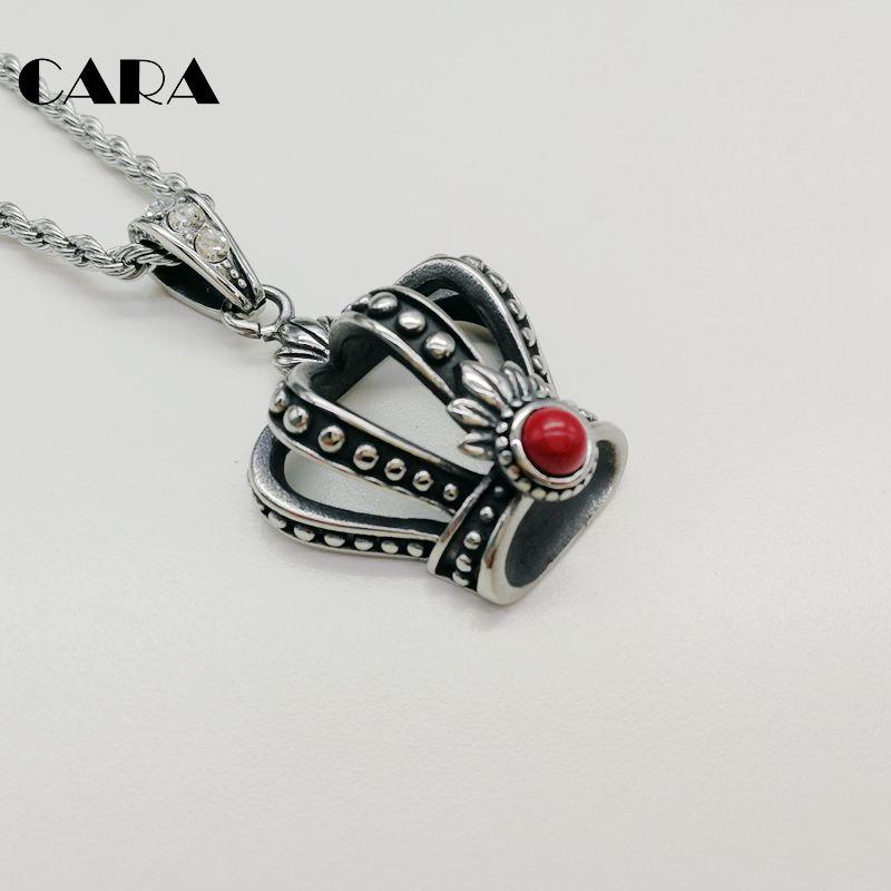 2021 New arrival Vintage silver color Red stone Crown pendant necklace 316L stainless steel crown necklace fashion CARA0500
2021 New arrival Vintage silver color Red stone Crown pendant necklace 316L stainless steel crown necklace fashion CARA0500