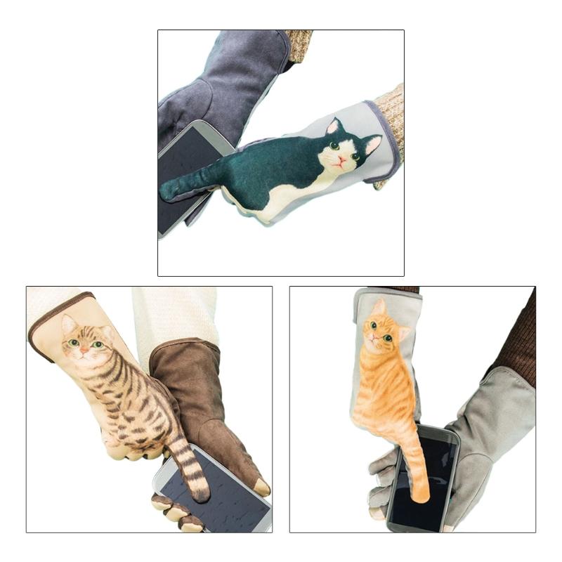 Women Winter Cute Kitten Tail Finger Touchscreen Gloves Cartoon 3D Digital Print Faux Fleece Lined Thermal Warm Mittens
Women Winter Cute Kitten Tail Finger Touchscreen Gloves Cartoon 3D Digital Print Faux Fleece Lined Thermal Warm Mittens