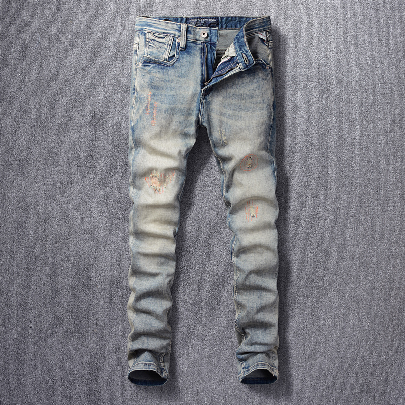 2021 New Italian Style Fashion Men Jeans High Quality Retro Slim Fit Ripped Denim Pants Embroidery Patchwork Designer Hip Hop Trousers Nhrm, Retro blue
2021 New Italian Style Fashion Men Jeans High Quality Retro Slim Fit Ripped Denim Pants Embroidery Patchwork Designer Hip Hop Trousers Nhrm, Retro blue