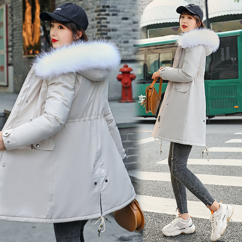New Outwear Hooded Solid Female Jacket Coat Long Women Winter Jacket Fashion Winter Coat Women Thick Cotton Filling Parka 201019