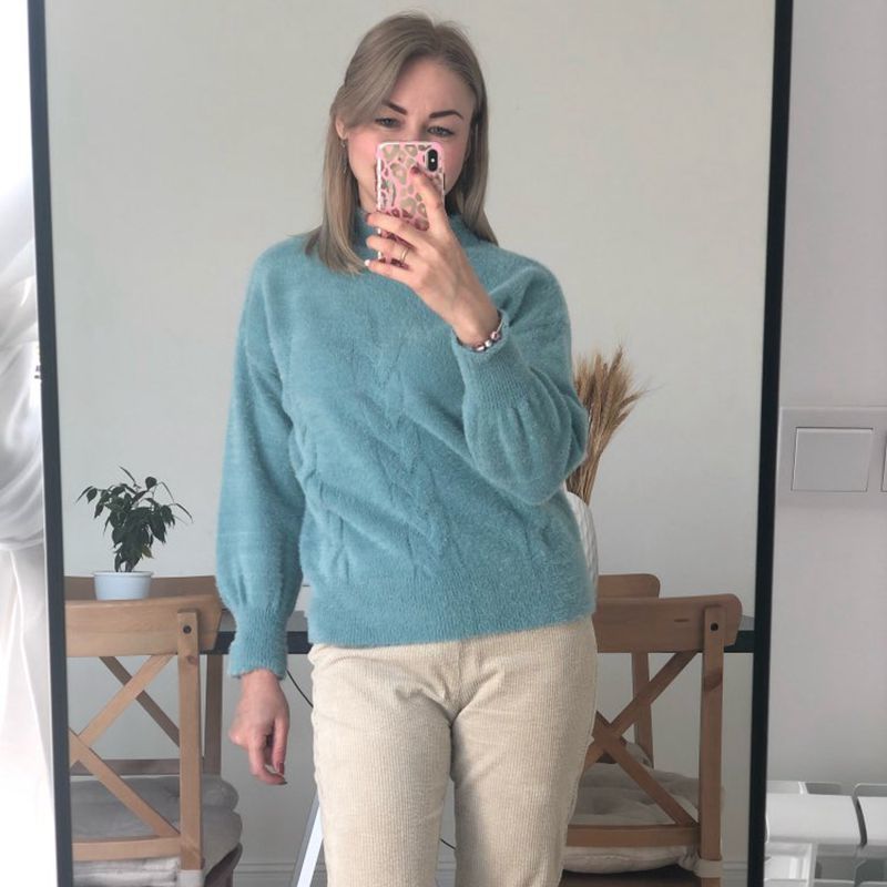 GIGOGOU Women Pullover Sweater Mink cashmere Winter Crew Neck Pullover Tops Chic Lady Jumper Christmas Knitwear Sweaters 201225