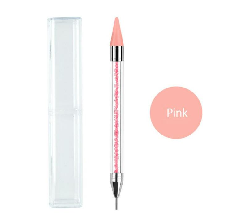 Tamax 1pc Dual-ended Nail Dotting Pen Crystal Beads Handle Rhinestone Studs Picker Wax Pencil Manicure Glitter Powder Nail Art Tools2021