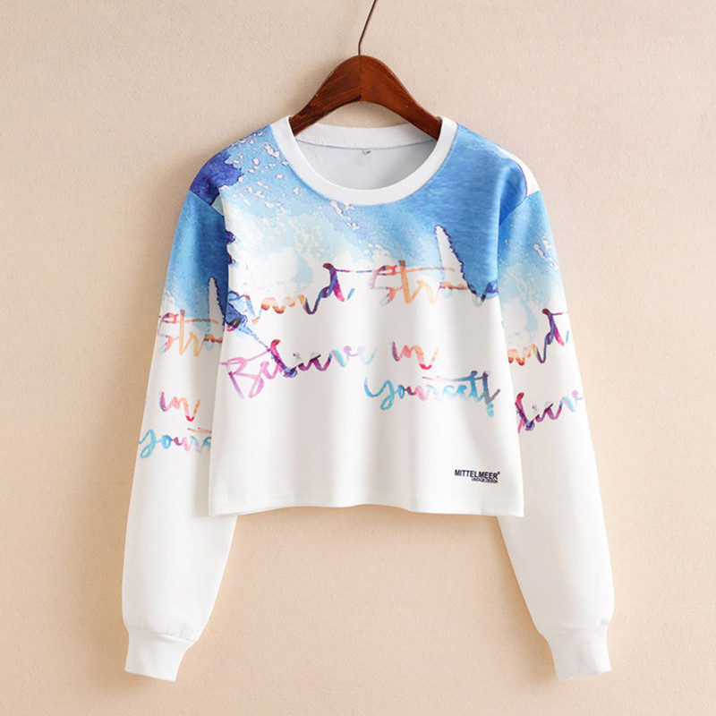 Hoodie Women' Ladies Letter Print Round Neck Long Sleeve Short Fashion Hoodie Loose Height Loose Sweater, White
Hoodie Women' Ladies Letter Print Round Neck Long Sleeve Short Fashion Hoodie Loose Height Loose Sweater, White